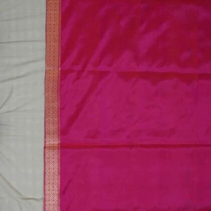 KashiFab Rose Pink Banarasi Silk Saree online - authentic Varanasi Banarasi silk saree - detail view 2