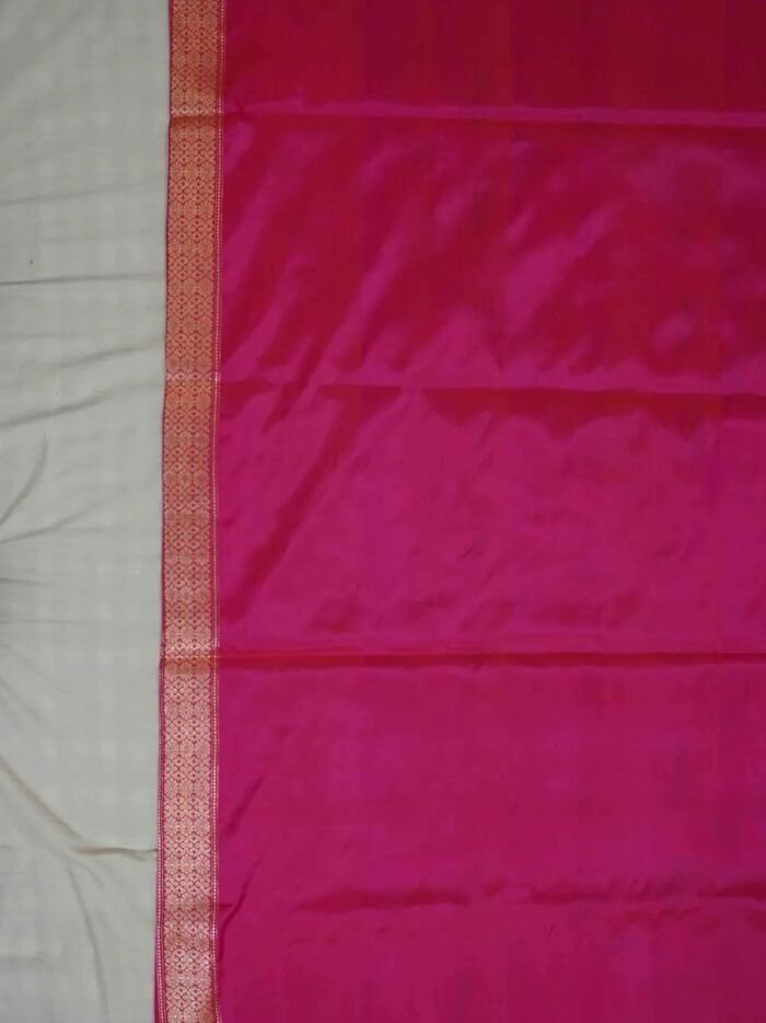 KashiFab Rose Pink Banarasi Silk Saree online - authentic Varanasi Banarasi silk saree - detail view 2