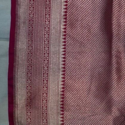KashiFab Rose Pink Banarasi Silk Saree online - authentic Varanasi Banarasi silk saree - detail view 2