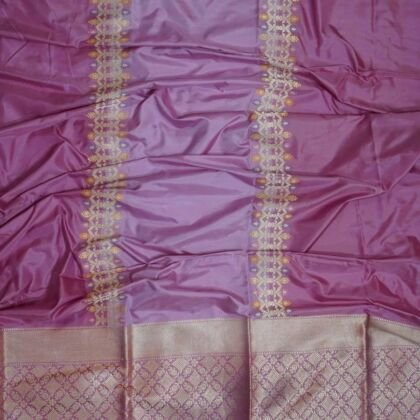 KashiFab Rose Pink Banarasi Silk Saree online - authentic Varanasi Banarasi silk saree - detail view 2