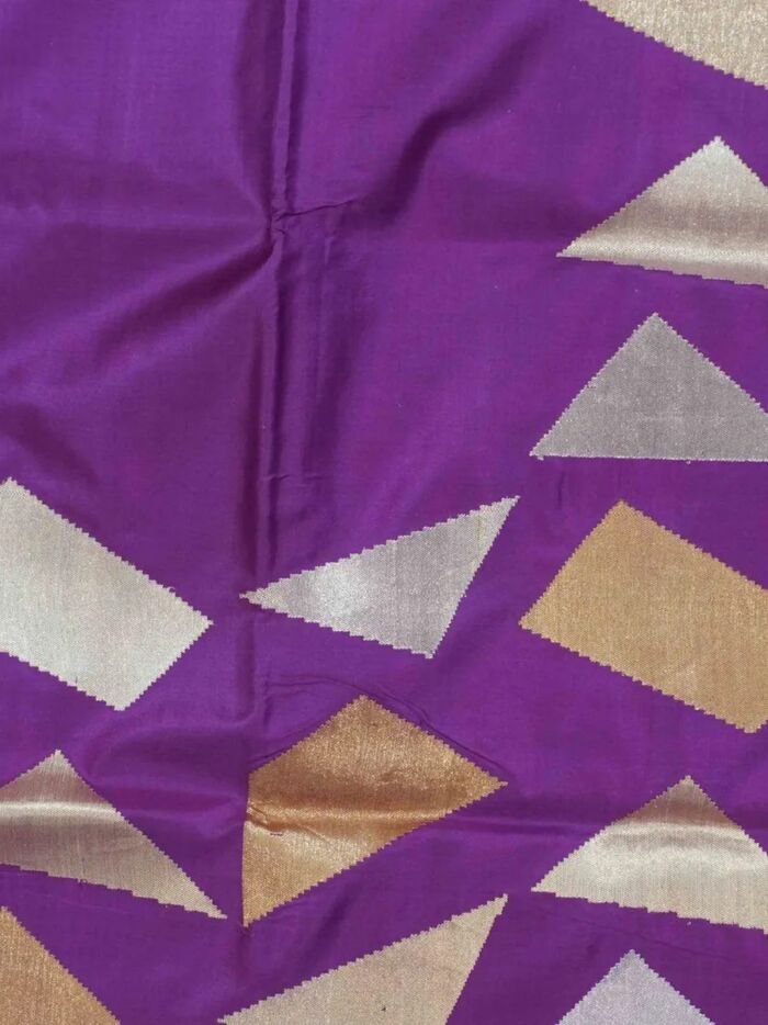KashiFab Rose Pink Banarasi Silk Saree online - authentic Varanasi Banarasi silk saree - detail view 2