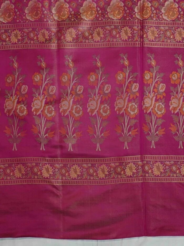 KashiFab Rose Pink Banarasi Silk Saree online - authentic Varanasi Banarasi silk saree - detail view 3