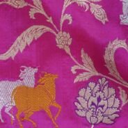 KashiFab Rose Pink Banarasi Silk Saree online - authentic Varanasi Banarasi silk saree - detail view 3