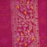 KashiFab Rose Pink Banarasi Silk Saree online - authentic Varanasi Banarasi silk saree - detail view 3