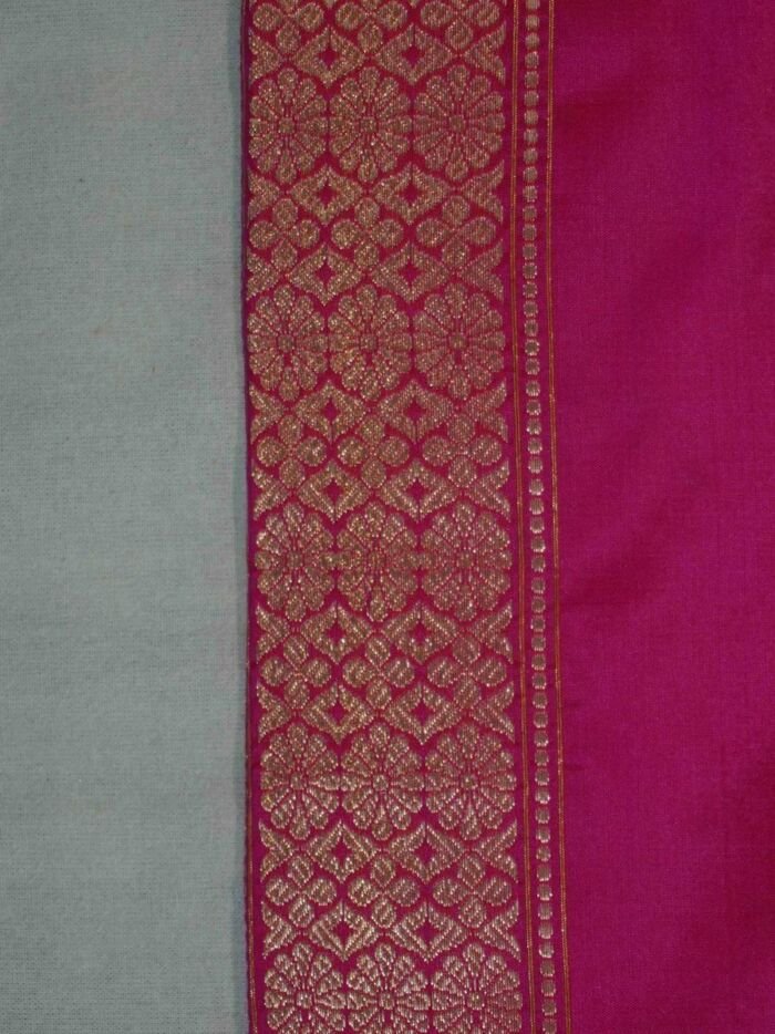 KashiFab Rose Pink Banarasi Silk Saree online - authentic Varanasi Banarasi silk saree - detail view 3