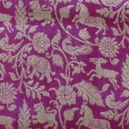 KashiFab Rose Pink Banarasi Silk Saree online - authentic Varanasi Banarasi silk saree - detail view 3