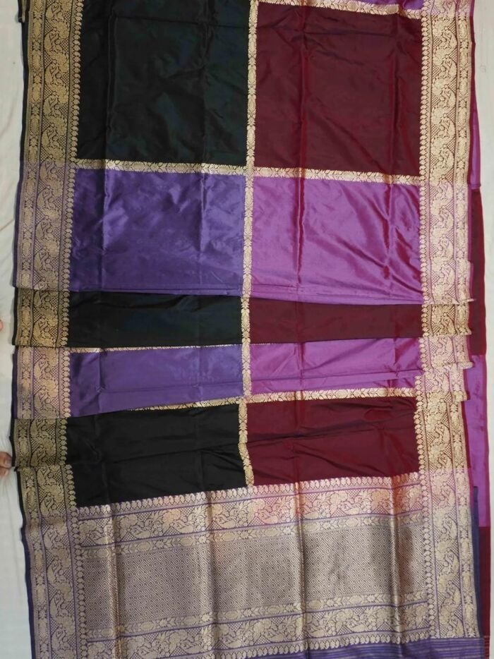 KashiFab Rose Pink Banarasi Silk Saree online - authentic Varanasi Banarasi silk saree - detail view 3