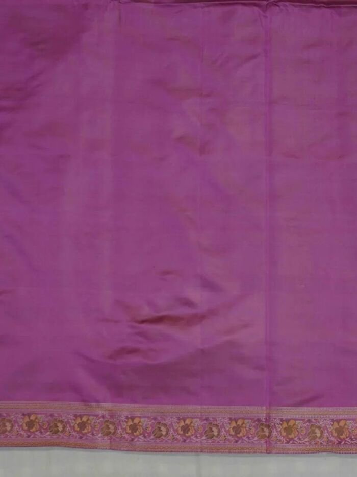 KashiFab Rose Pink Banarasi Silk Saree online - authentic Varanasi Banarasi silk saree - detail view 3