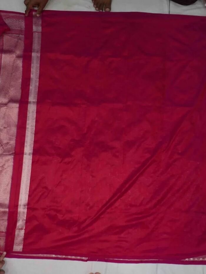 KashiFab Rose Pink Banarasi Silk Saree online - authentic Varanasi Banarasi silk saree - detail view 4