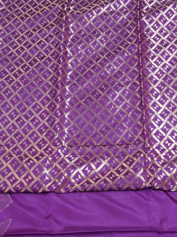 KashiFab Rose Pink Banarasi Silk Saree online - authentic Varanasi Banarasi silk saree - detail view 4