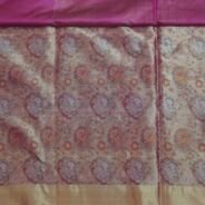KashiFab Rose Pink Banarasi Silk Saree online - authentic Varanasi Banarasi silk saree - detail view 5