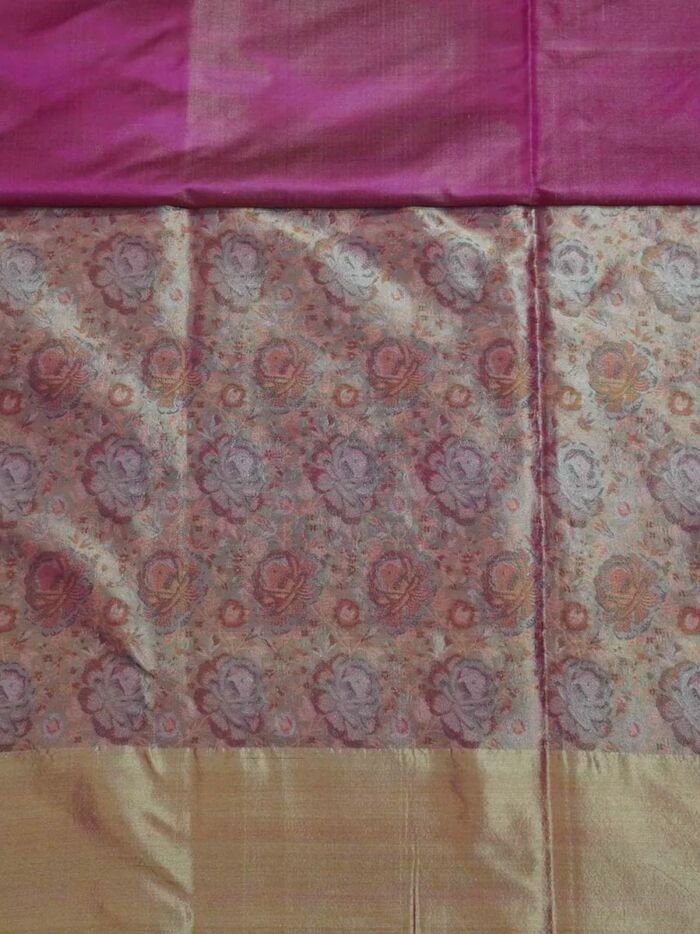 KashiFab Rose Pink Banarasi Silk Saree online - authentic Varanasi Banarasi silk saree - detail view 5