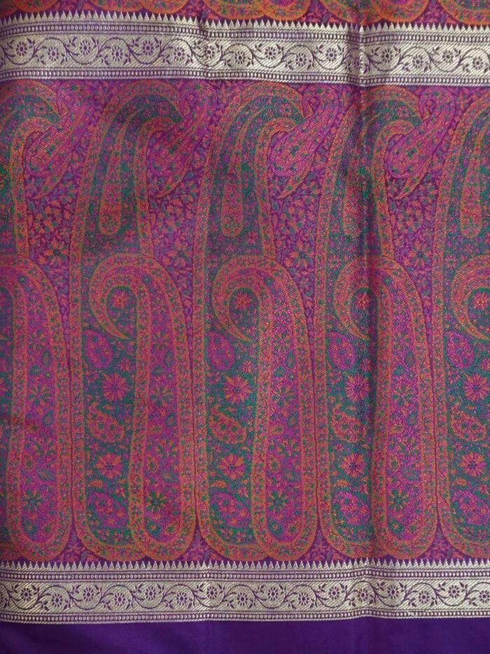 KashiFab Rose Pink Banarasi Silk Saree 5 KashiFab Rose Pink Banarasi Silk Saree online - authentic Varanasi Banarasi silk saree - detail view 5