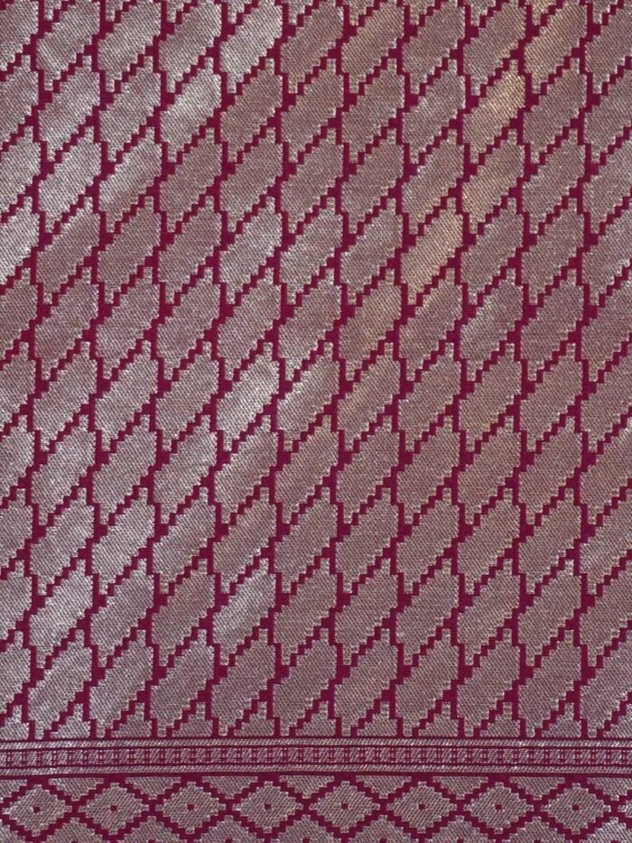 KashiFab Rose Pink Banarasi Silk Saree 5 KashiFab Rose Pink Banarasi Silk Saree online - authentic Varanasi Banarasi silk saree - detail view 5