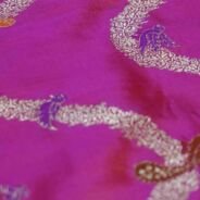 KashiFab Rose Pink Banarasi Silk Saree online - authentic Varanasi Banarasi silk saree - detail view 5
