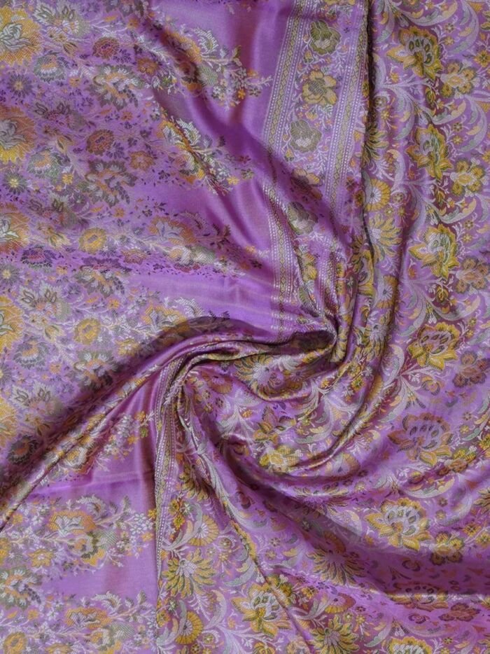 KashiFab Rose Pink Banarasi Silk Saree online - authentic Varanasi Banarasi silk saree - detail view 5