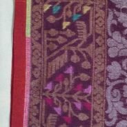KashiFab Rose Pink Banarasi Silk Saree online - authentic Varanasi Banarasi silk saree - detail view 6