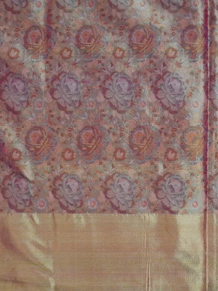 KashiFab Rose Pink Banarasi Silk Saree online - authentic Varanasi Banarasi silk saree - detail view 6