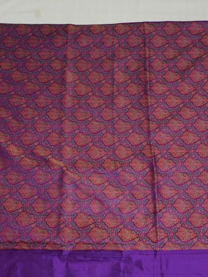 KashiFab Rose Pink Banarasi Silk Saree 7 KashiFab Rose Pink Banarasi Silk Saree online - authentic Varanasi Banarasi silk saree - detail view 7