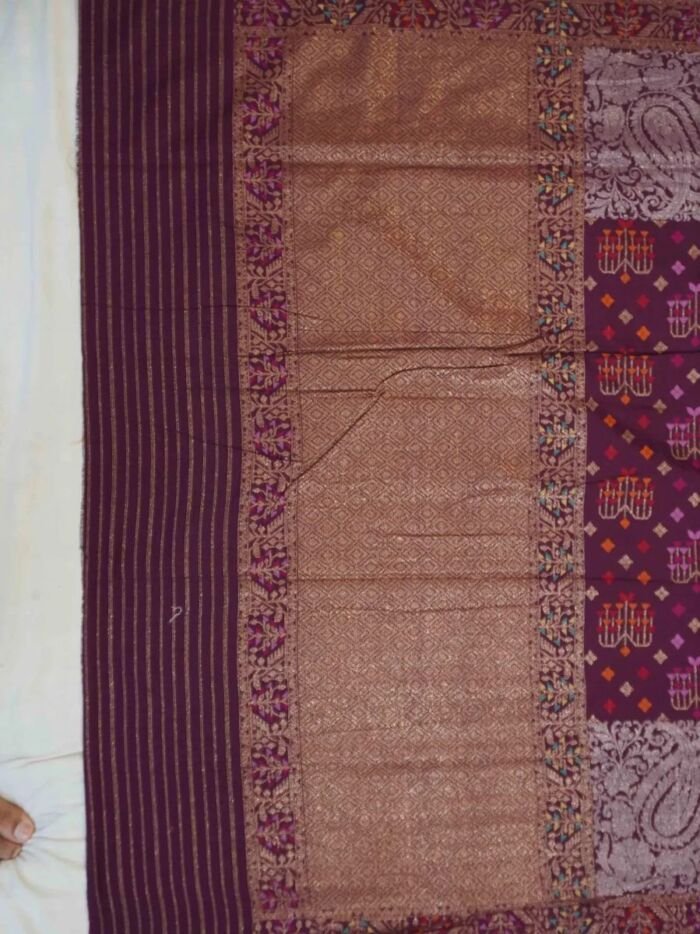 KashiFab Rose Pink Banarasi Silk Saree 7 KashiFab Rose Pink Banarasi Silk Saree online - authentic Varanasi Banarasi silk saree - detail view 7