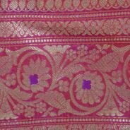 KashiFab Rose Pink Banarasi Silk Saree online - authentic Varanasi Banarasi silk saree - detail view 7