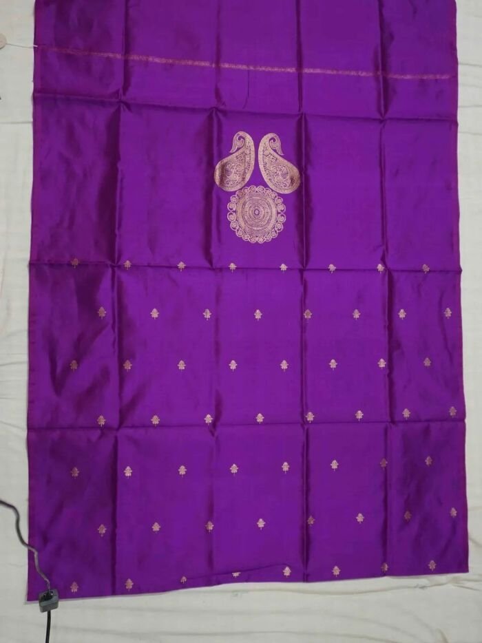 KashiFab Royal Purple Banarasi Silk Coord Set online - authentic Varanasi Banarasi silk coord set