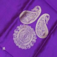 KashiFab Royal Purple Banarasi Silk Coord Set online - authentic Varanasi Banarasi silk coord set - detail view 2