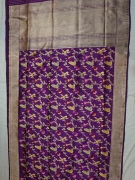 KashiFab Royal Purple Banarasi Silk Saree online - authentic Varanasi Banarasi silk saree