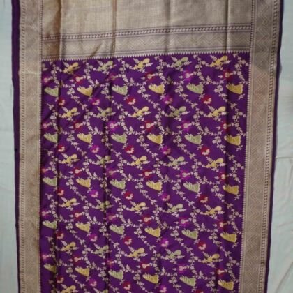 KashiFab Royal Purple Banarasi Silk Saree online - authentic Varanasi Banarasi silk saree