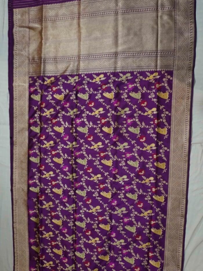 KashiFab Royal Purple Banarasi Silk Saree 1 KashiFab Royal Purple Banarasi Silk Saree online - authentic Varanasi Banarasi silk saree