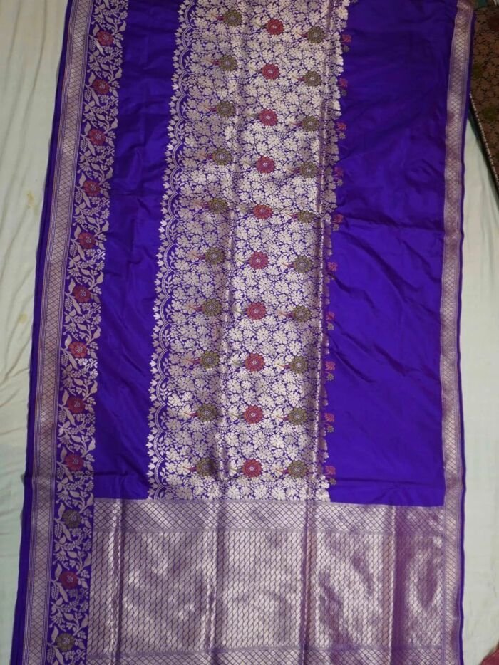 KashiFab Royal Purple Banarasi Silk Saree 1 KashiFab Royal Purple Banarasi Silk Saree online - authentic Varanasi Banarasi silk saree