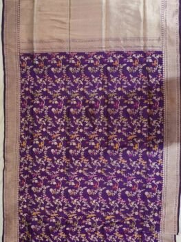 KashiFab Royal Purple Banarasi Silk Saree online - authentic Varanasi Banarasi silk saree