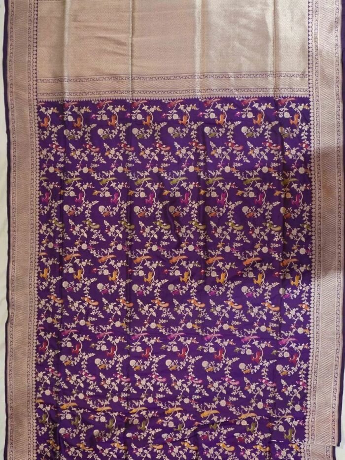 KashiFab Royal Purple Banarasi Silk Saree online - authentic Varanasi Banarasi silk saree