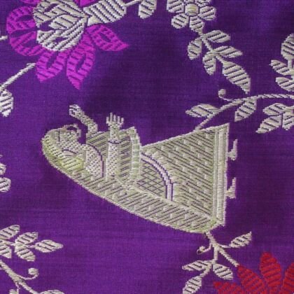 KashiFab Royal Purple Banarasi Silk Saree online - authentic Varanasi Banarasi silk saree - detail view 2
