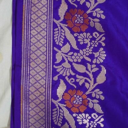 KashiFab Royal Purple Banarasi Silk Saree online - authentic Varanasi Banarasi silk saree - detail view 2