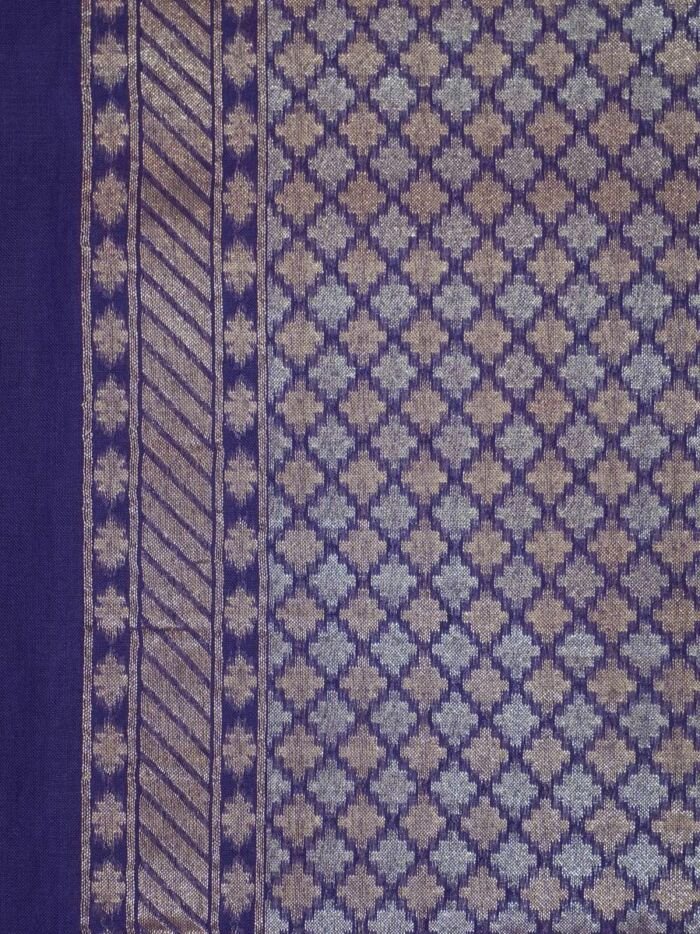 KashiFab Royal Purple Banarasi Silk Saree 2 KashiFab Royal Purple Banarasi Silk Saree online - authentic Varanasi Banarasi silk saree - detail view 2
