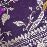 KashiFab Royal Purple Banarasi Silk Saree online - authentic Varanasi Banarasi silk saree - detail view 2