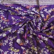 KashiFab Royal Purple Banarasi Silk Saree online - authentic Varanasi Banarasi silk saree - detail view 3