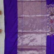 KashiFab Royal Purple Banarasi Silk Saree online - authentic Varanasi Banarasi silk saree - detail view 4