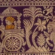 KashiFab Royal Purple Banarasi Silk Saree online - authentic Varanasi Banarasi silk saree - detail view 4