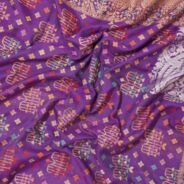 KashiFab Royal Purple Banarasi Silk Saree online - authentic Varanasi Banarasi silk saree - detail view 5