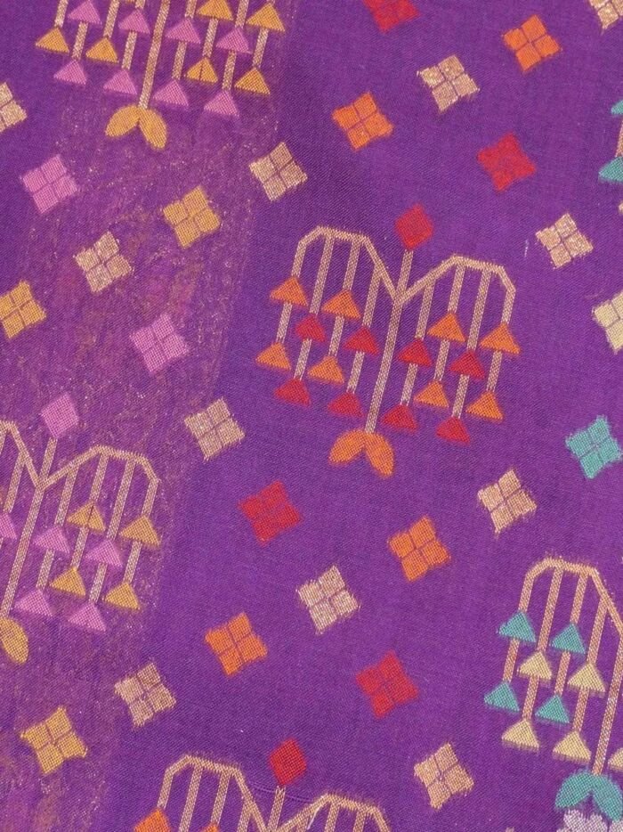 KashiFab Royal Purple Banarasi Silk Saree online - authentic Varanasi Banarasi silk saree - detail view 6