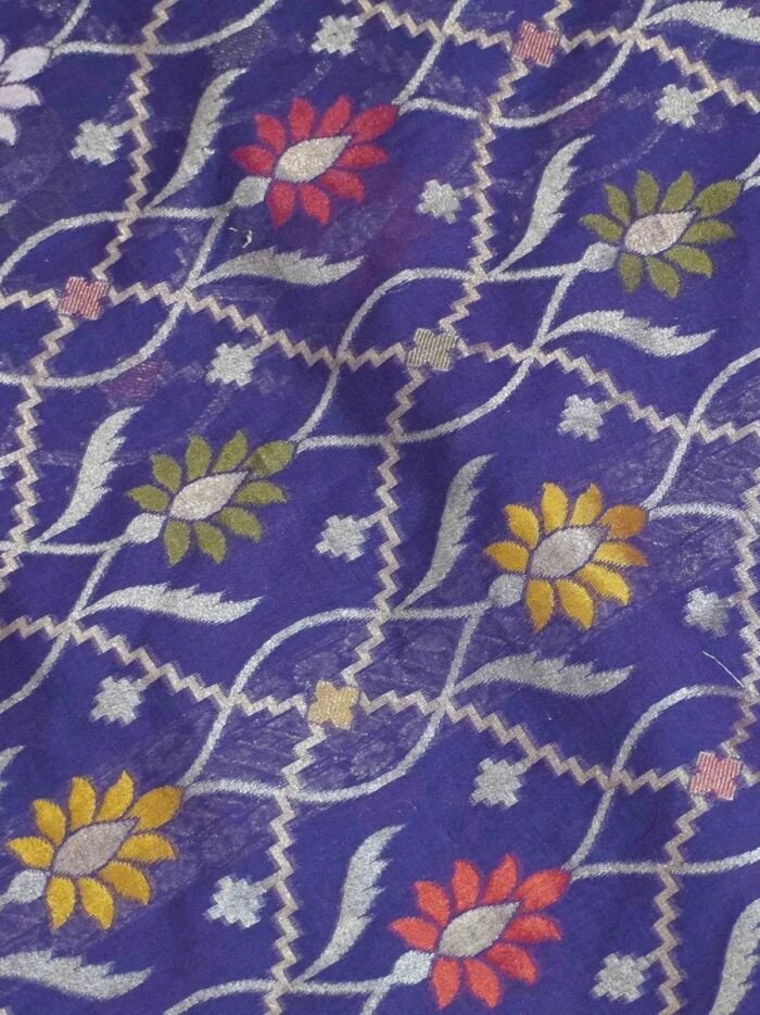 KashiFab Royal Purple Banarasi Silk Saree 6 KashiFab Royal Purple Banarasi Silk Saree online - authentic Varanasi Banarasi silk saree - detail view 6