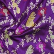 KashiFab Royal Purple Banarasi Silk Saree online - authentic Varanasi Banarasi silk saree - detail view 7