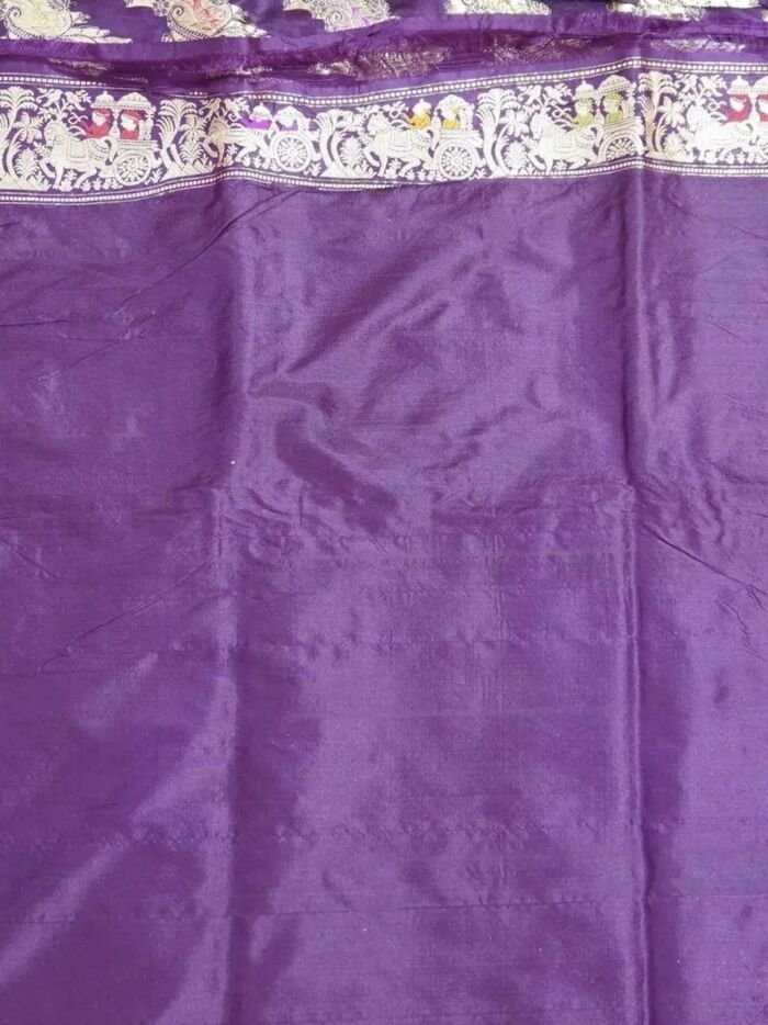 KashiFab Royal Purple Banarasi Silk Saree online - authentic Varanasi Banarasi silk saree - detail view 7