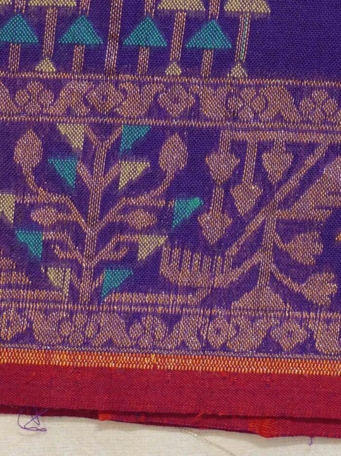 KashiFab Royal Purple Banarasi Silk Saree online - authentic Varanasi Banarasi silk saree - detail view 8