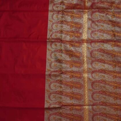 KashiFab Ruby Red Banarasi Silk Saree online - authentic Varanasi Banarasi silk saree
