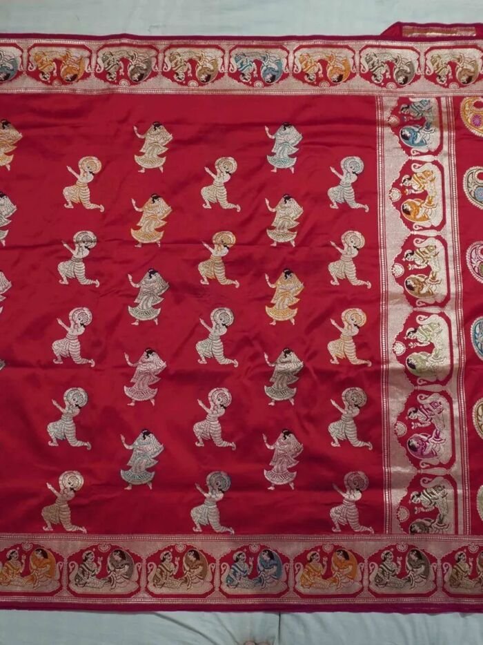 KashiFab Ruby Red Banarasi Silk Saree 1 KashiFab Ruby Red Banarasi Silk Saree online - authentic Varanasi Banarasi silk saree