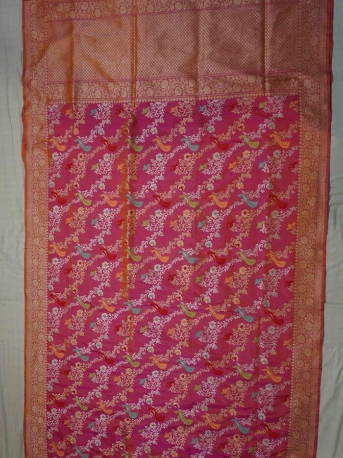 KashiFab Ruby Red Banarasi Silk Saree online - authentic Varanasi Banarasi silk saree