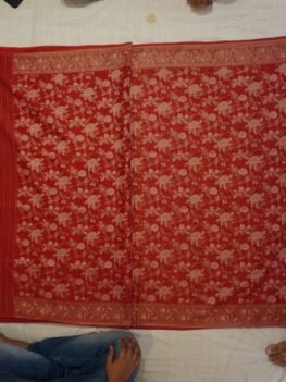 KashiFab Ruby Red Banarasi Silk Saree online - authentic Varanasi Banarasi silk saree